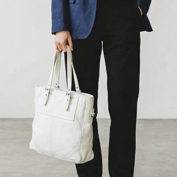 Coach Handbags - COACH Y2K White Tote Bag